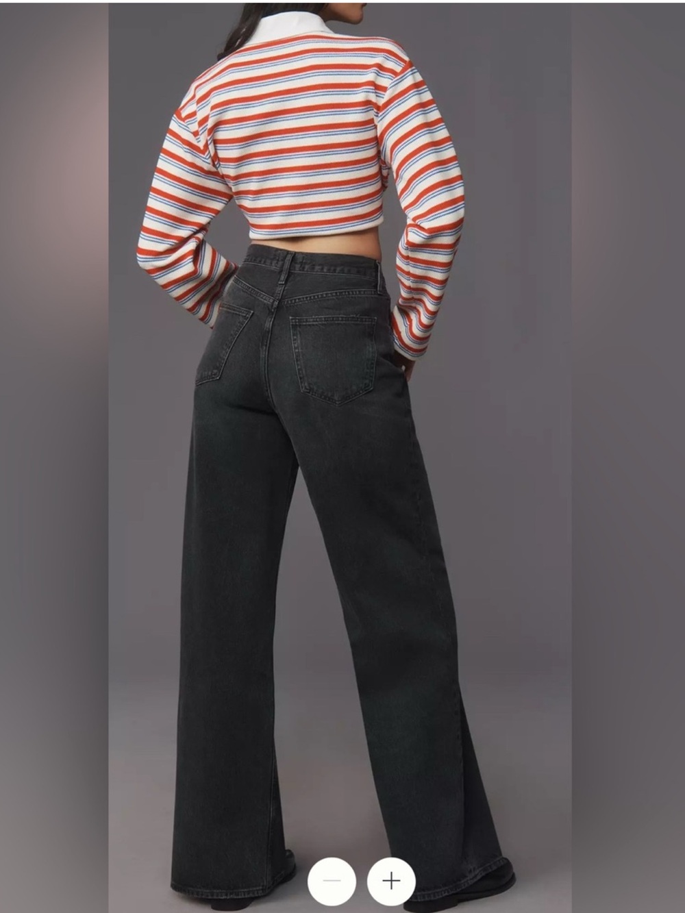 Agolde Dame High Rise Wide Leg Jeans Hitch Black 28 Regenerative Cotton Denim - Picture 9 of 16